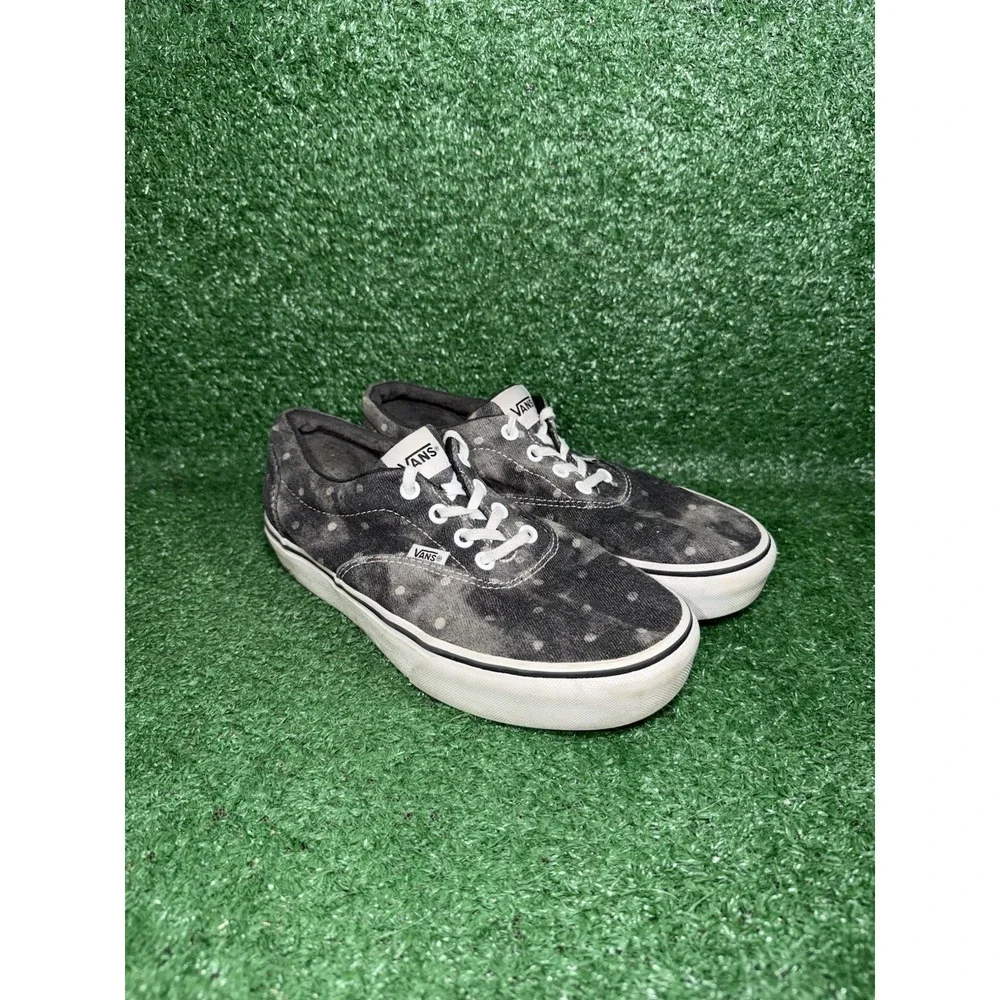 Vans Old Skool Stackform Womens Size 9 Grey Denim Dotted Platform Shoes Sneakers